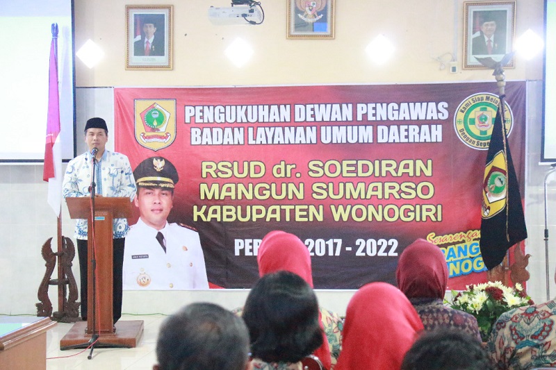 Bupati Wonogiri Joko Sutopo Lantik Dewan Pengawas Rumah Sakit Umum Daerah dr. Soediran Mangun Sumarso Kabupaten Wonogiri