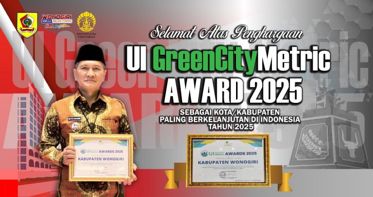 Baliho - 2025 10 02 - Wonogiri Raih Penghargaan Kabupaten Berkelanjutan UI GreenCityMetric Award 2025